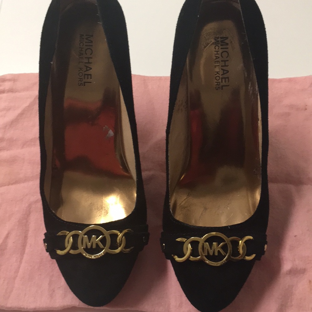 Black Suede Platform Stiletto Heels